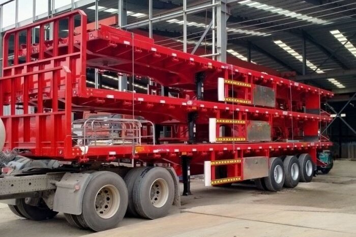 
								KAILAI 3 Axles 40ft Flatbed Trailer with Front Board full									