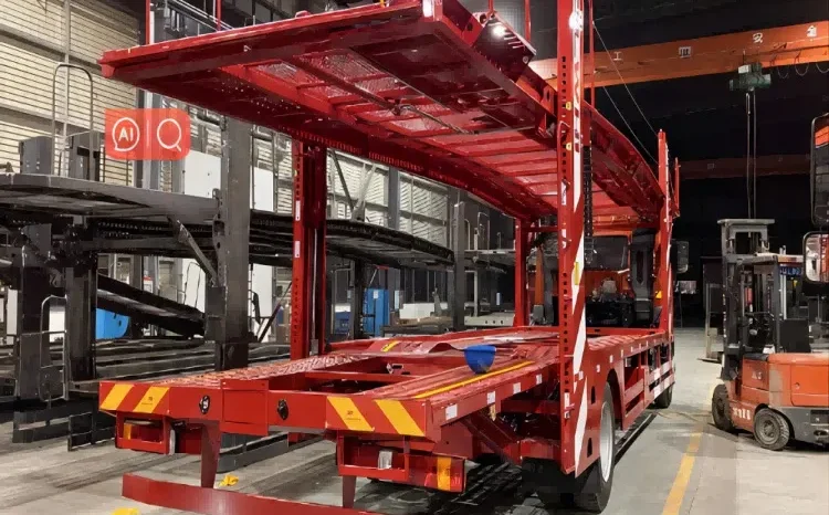 
								Car Carrier Transport Semi Truck Trailer full									