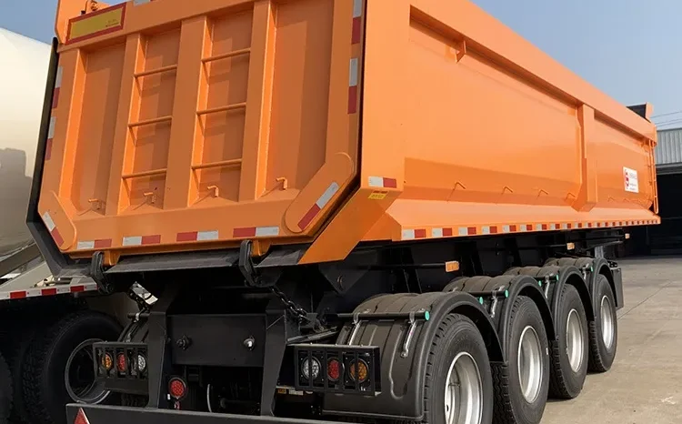 
								 4 Axle 80 Ton dump semi trailer full									